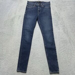 Hudson Women's Blue Denim Nico Mid Rise Super Skinny Leg Ankle Jeans Size 25